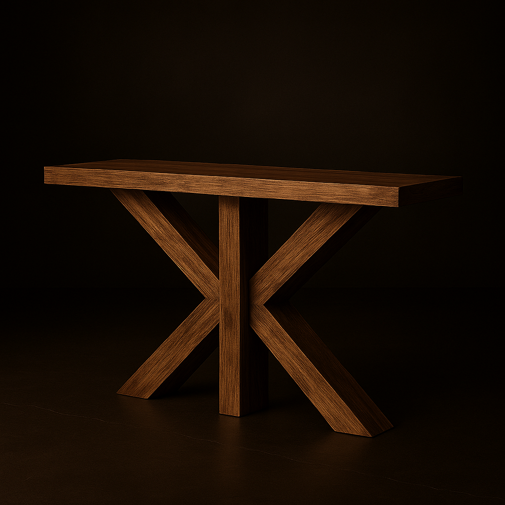 Astra X-Leg Console Table — Walnut, 71" Length