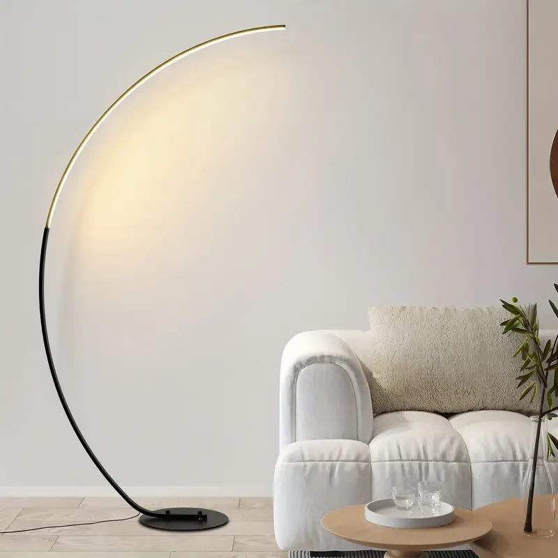 Modern Arched LED Floor Lamp – 64" with Adjustable Brightness & Color Temperature