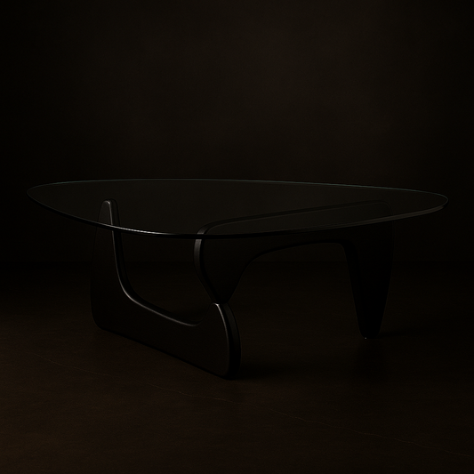 Noguchi-Style Sculptural Coffee Table — Tempered Glass Top