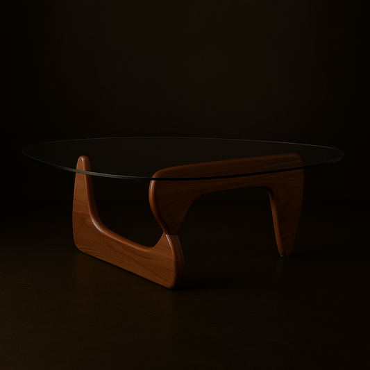 Noguchi-Style Sculptural Coffee Table — Tempered Glass Top