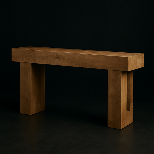 Arbor Solid Wood Console Table — Natural Oak Finish