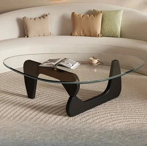 Noguchi-Style Sculptural Coffee Table — Tempered Glass Top